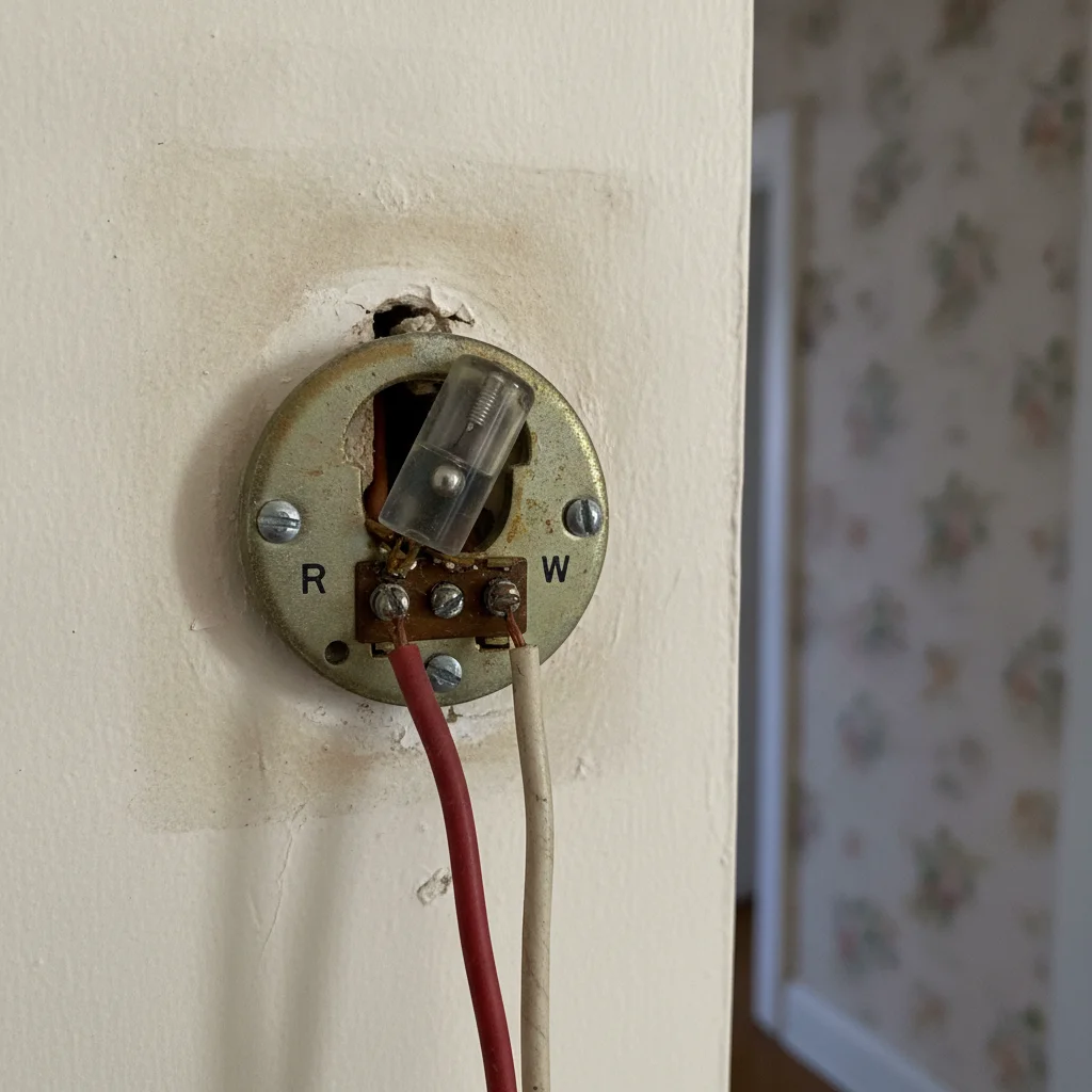 Documentation photo du câblage thermostatique typique d'avant 1990, des cartes de chaudière et des conditions murales observées lors d'installations réelles dans 8 maisons anciennes